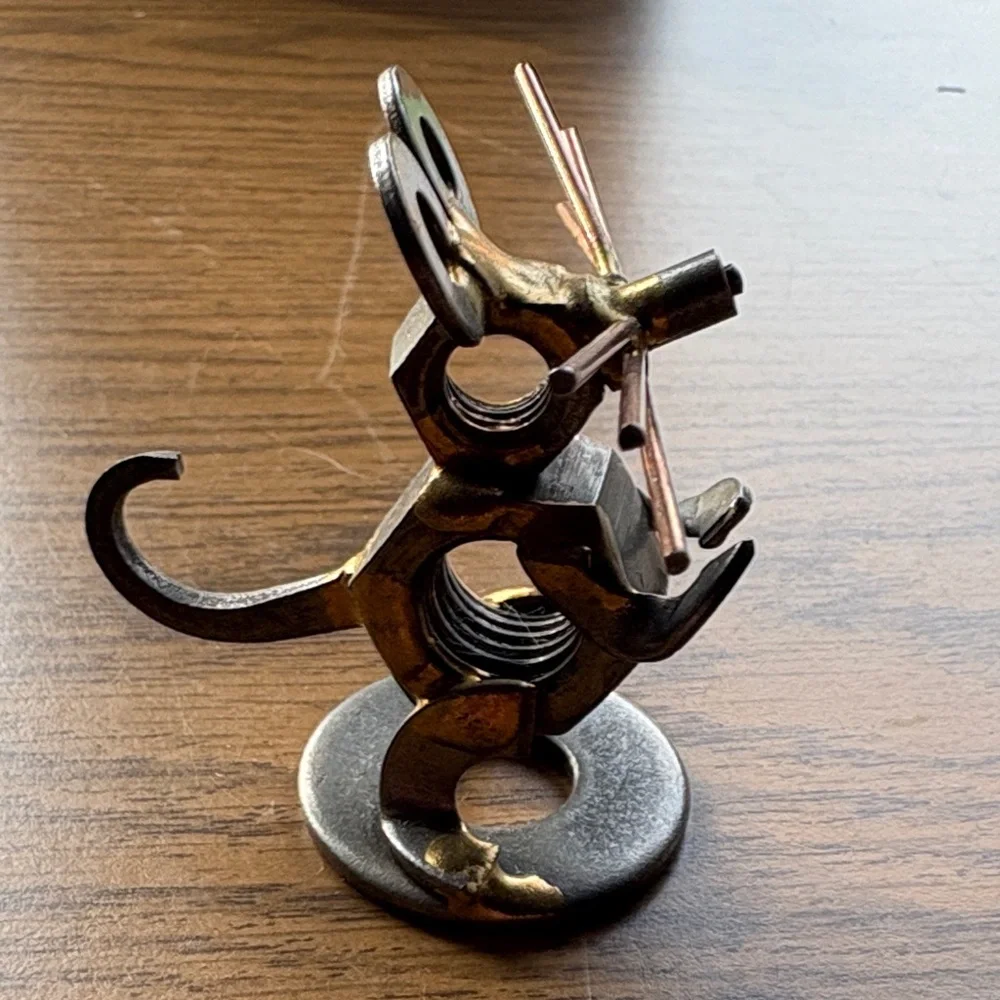 Unique Metal Mouse Figurine